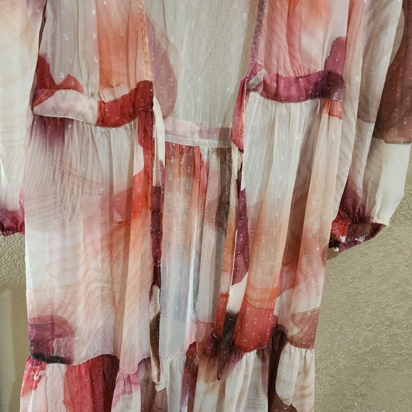 Express three quarter sleeve pink & white floral print duster Size M - Picture 4 of 8